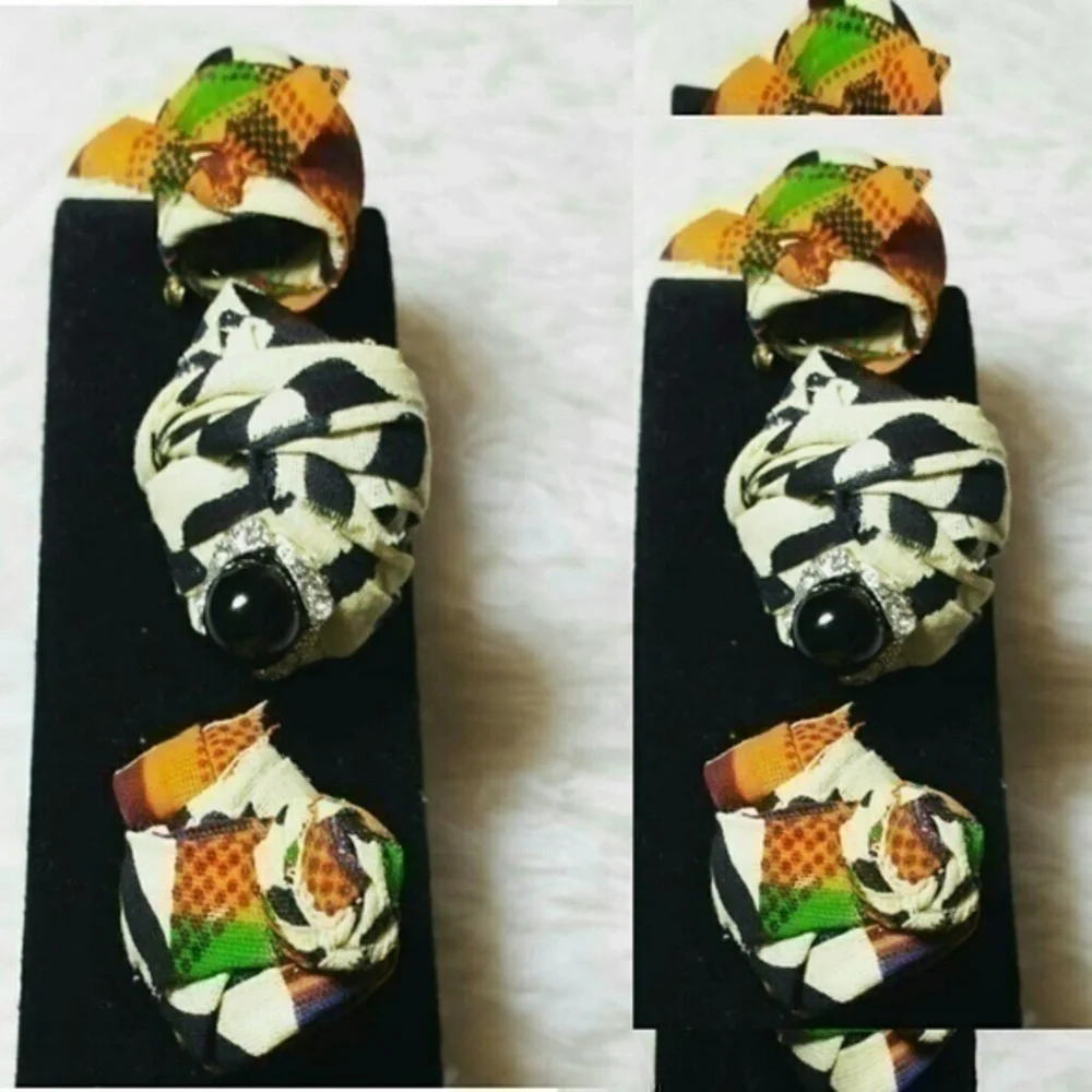 Artisian Queens Textile Turban Brooch Pins